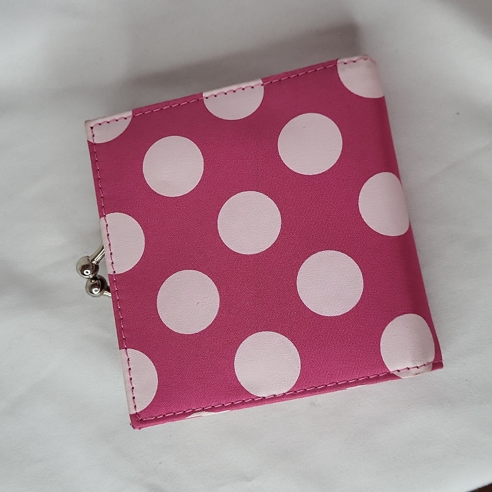 Pink Polka Dot Wallet Coin Purse with Bow New Horizon Dance 4 x 4 in - Picture 7 of 12